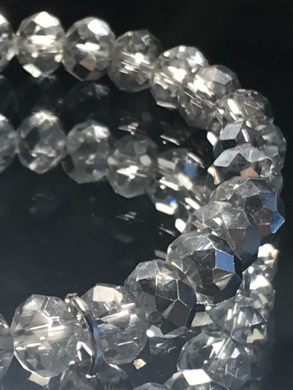 Clear Crystal Beaded Bracelet OS